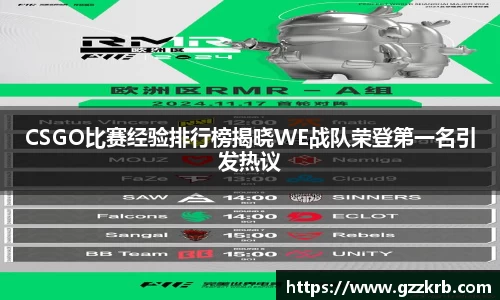CSGO比赛经验排行榜揭晓WE战队荣登第一名引发热议