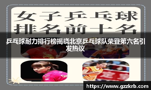 乒乓球耐力排行榜揭晓北京乒乓球队荣登第六名引发热议